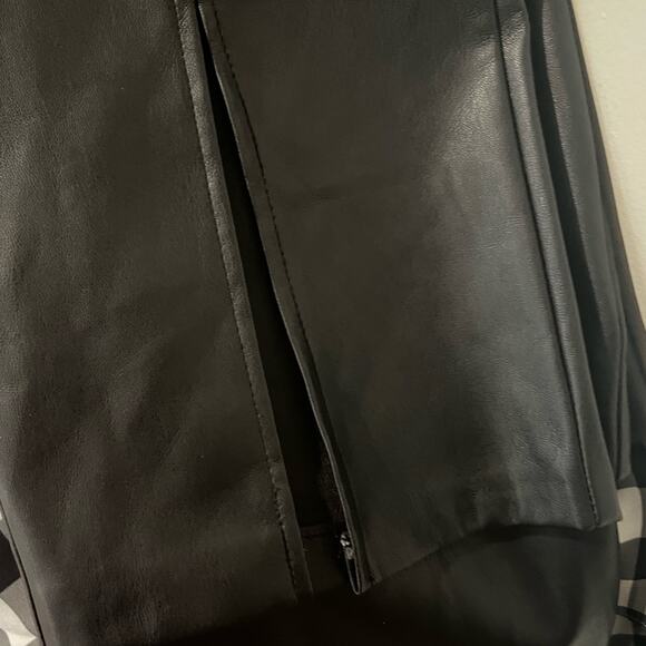 Stradivarius Black Faux Leather Pants With Slits At Hem Size 6 - Picture 10 of 14